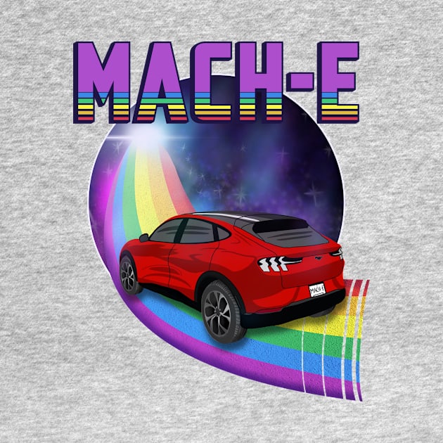 Mach-E Rides the Rainbow Galaxy in Rapid Red by zealology